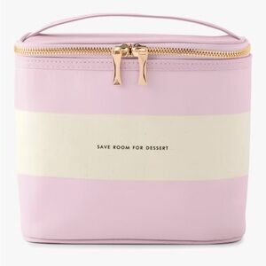 Kate Spade ♠️ New York "Blush Rugby Stripe" Lunch Tote. "SAVE ROOM FOR DESSERT"
